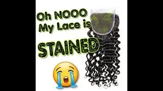 STAINED LACE HACK | Remove water color stains FAST on any lace | ASHLEY BANGZ