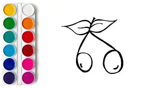 How to draw an cherry from number 6