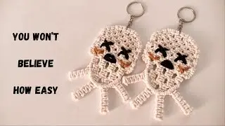 DIY Macrame Skull Keychain | Easy Halloween Craft Tutorial