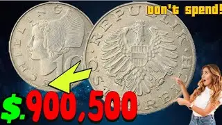 👉$900,500.00👈 DO YOU HAVE IT ! Rare and Expensive Error Coin 10 Schilling Austria worth big money