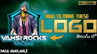 how to make free fire  logo in telugu || free fire mascot logo in telugu || freefire logo telugu