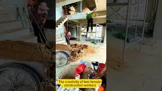 The creativity of two female construction workers #workers #creative