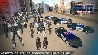 Flying Grand Police Car Transform Robot Games - Robot Transform battle City - Android Gameplay