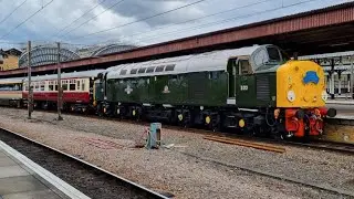 Noisy Class 40 whistles away from York on special train