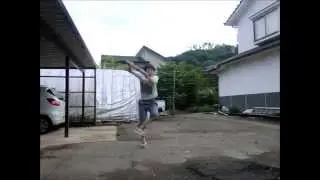 Off-ice Double Axel with umbrella Midori Ito Singin' in the rain