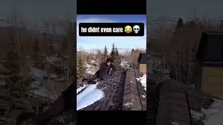 guy falls off roof!! #viral #funny #snow