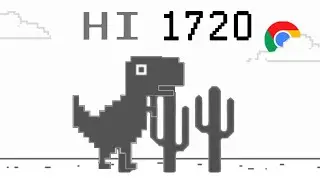 Dino T-rex game high score ► 1720 - my new record jumping Dinosaur by Google Chrome