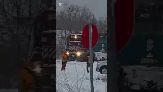 The Flin flon Train KRC HLCX Leaving The Pas Train numbers 1034 and 3846 on December th29 2025