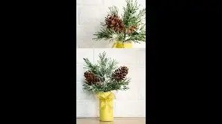 Pine cone crafts ideas - crepe paper christmas decoration #tadiyideas #diy #pinecone #christmas2022