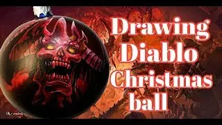 Diablo art/ drawing Diablo/Diablo 3 Christmas ball/ art by Tamplier
