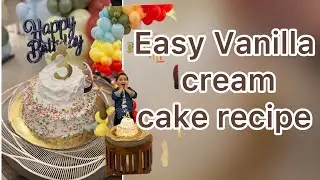 Vanilla cream cake recipe | cake in Airfryer | easy cake #vanilla #cakedesign #cakes #airfryer 