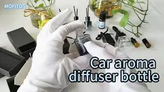 Long-Lasting Car Fragrance Diffuser 🕯️ | Stylish Black Glass Vial for Auto Interior 🌟