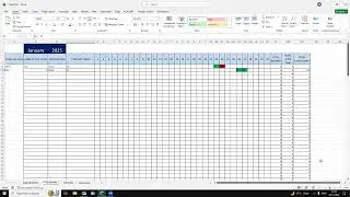 Employee Attendance sheet in Excel with dropdownlist and conditional formatting.