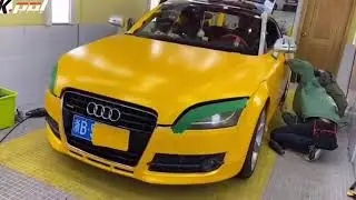 Satin Metallic Yellow Car Wrap PVC Vinyl Film
