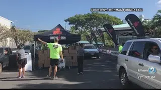 Ironman food distribution takes place in Kona