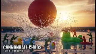 Cannonball Chaos &ndash; Эпическая битва игрушечных солдатиков в бассейне | Создано с помощью AutoVeos