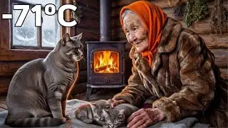 A 75-Year-Old Woman Saved a Mother Cat and Her Two Kittens from the Cold - Yakutia Survival 🐱❄️