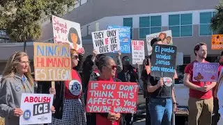 Immigrant advocates rally at Orange County Jail as part of national protest against ICE