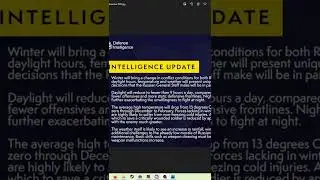 New Intelligence Update on the War in Ukraine 14 Nov. - Crisis Report