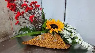 How to make new fresh flower basket design making 