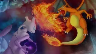 Pokemon battle Ash Pokemon vs maga Mewtwo #pokemon #ashpikachu #ashdragonite #viralvideo