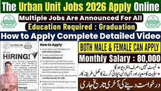 The Urban Unit Jobs 2026 Apply Online | Punjab Government Jobs 2026 | Urban Unit Jobs 2026