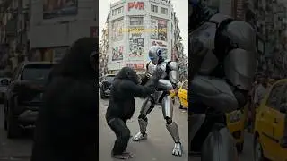 AI operated Robot VS human like thinking power 💫 #nature #ai #fighting #viral #shortvideo #funny