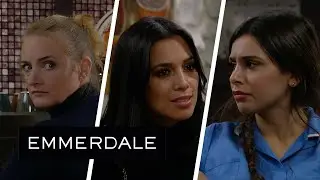 Emmerdale - Meena Comes Face To Face With David's Exes