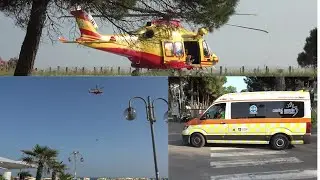 [SOCCORSO IN SPIAGGIA] Ambulanza Castel Monte Onlus Jesolo + Elisoccorso SUEM 118 Treviso