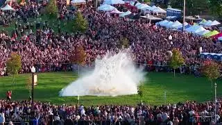 Drone video views 2025 Harvest Festival Stillwater Minnesota Giant Pumpkin Drop #smashinggoodtime