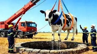 Animal Rescue Compilation | Cow Trapped in a Deep Well &ndash; Incredible Rescue
