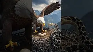 Snake vs Eagle 🐍🆚🦅 | Intense AI Animal Fight | Wildlife Shorts