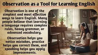 Observation as a Tool for Learning English | learn English | Improve Your English Fluency #vocabs 