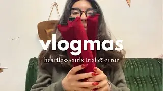 vlogmas | trial and error overnight heatless curls, no heat curls results