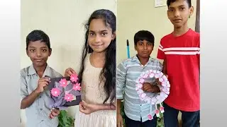 Treanding DIY crafts / colour paper wall hanging / Craft with colour paper / Paper collage ideas
