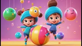 Four Bouncy Balls Go Big and Small | Size Learning Song for Kids | Learn Big and Small