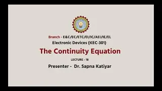 Electronic Devices | The Continuity Equation| AKTU Digital Education
