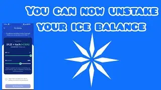 You can now unstake your #ice balance // #icenetwork lastest update