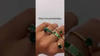 GREEN STONED PINTEREST RINGS #shorts