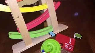 ピタゴラ装置☆ピタゴラゴール1号と車とビー玉を使ってみたよ！