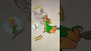 tinkerbell 🧚🏻 drawing 👩🏻&zwj;🎨#shorts #art #drawing #tinkerbell #cartoon #shortsfeed #trending #youtube