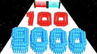 Crowd Number Run 3D vs Roof Rails - ASMR Gameplay
