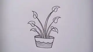 Beautiful Flower Vase Drawing Tutorial 🌿🌱☘️🍀 #ashuartanddrawing 