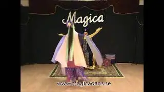 Dance of the Seven Veils - a theatrical oriental belly dance act, by Magica. De sju sl&ouml;jornas dans.