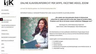 Online Klavierunterricht per Skype, Facetime Video, Zoom | Internationale Klavierschule