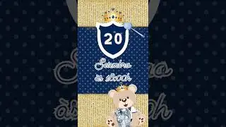 Convite Animado Ursinho Pr&iacute;ncipe #conviteanimado #conviteinfantil #convitedigitalinfantil