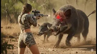 INSANE! Hunters Take Down a Giant Wild Boar Herd on the Hillside &ndash; Invasive Species Rampage!