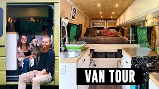 Self Built Sprinter Campervan by YOUNG VANLIFE COUPLE from Canada | VAN TOUR