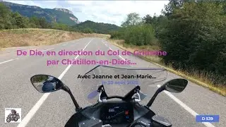 Dans le Vercors, de Die  vers Châtillon-en-Diois , Col de Grimone, Col de Menée en moto ...