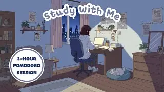 3-Hour Late Night Study Session | 50/10 Pomodoro Timer | Lofi Music